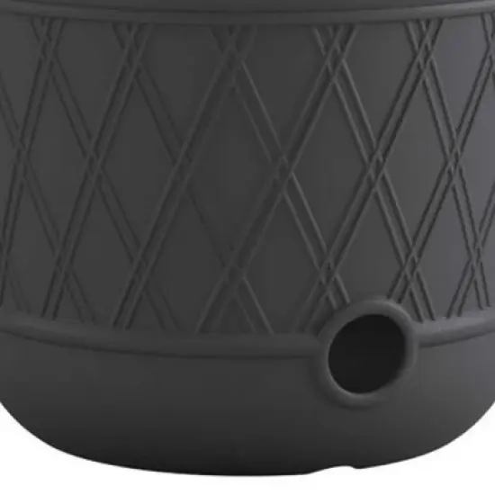 Suncast 14" x 12" Round Resin Decorative Weatherproof Outdoor Hideaway Standard Garden Hose Storage Pot with Drainage Holes, Gray image {2}