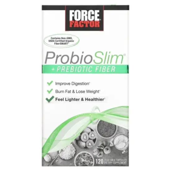 Force Factor ProbioSlim + Prebiotic Fiber Weight Loss Supplement for Women and Men, Probiotic and Prebiotic Digestive Health Support with Green Tea image {4}