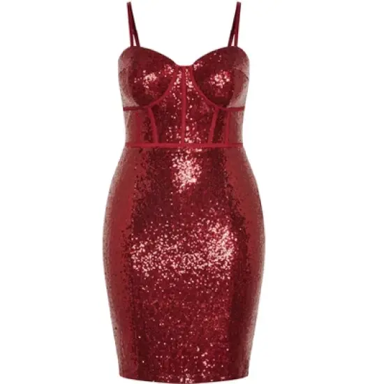 Women's Plus Size Dress Girly Sequin | CITY CHIC image {2}