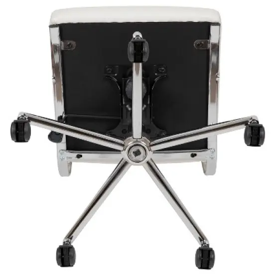 Flash Furniture Mid-Back Armless LeatherSoft Contemporary Ribbed Executive Swivel Office Chair image {9}