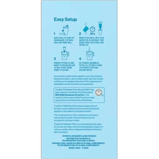 Brita Refillable Filter Starter Kit 3pk: Replacement Water Filters for Pitchers & Dispensers, Filters Chlorine image {8}