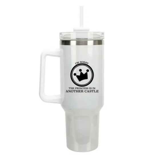 100 North The Princess Is In Another Castle Toad Video Game Wrap-Around 40 Oz. Stainless Steel Water Bottle Coffee Mug, Spill & Leak Resistant, Travel image {5}