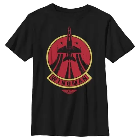 Boy's Top Gun: Maverick Distressed Wingman Patch T-Shirt image {4}