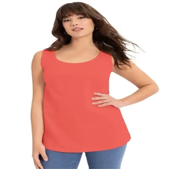 June + Vie by Roaman's Women&rsquo;s Plus Size Scoopneck One + Only Tank Top image {9}