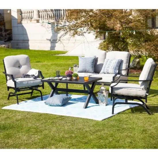 Patio Festival 4pc Steel Patio Conversation Set image {16}