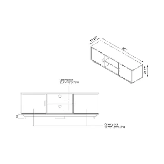 Fraire Contemporary TV Stand for TVs up to 60" Reclaimed Oak - HOMES: Inside + Out image {6}