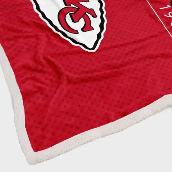 NFL Kansas City Chiefs Legacy Script Sherpa Flannel Fleece Blanket image {2}