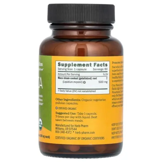 Herb Pharm Maca, 500 mg, 60 Vegetarian Capsules image {1}