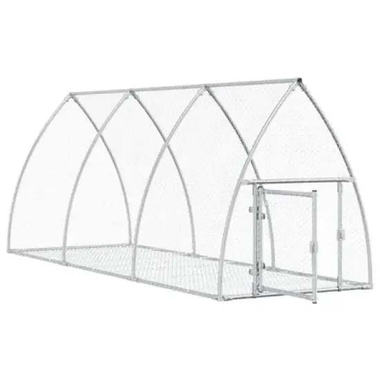 vidaXL Rabbit Hutch Bunny House Animal Enclosure Silver Galvanized Steel - 41.3" x 118.1" x 47.2" image {3}