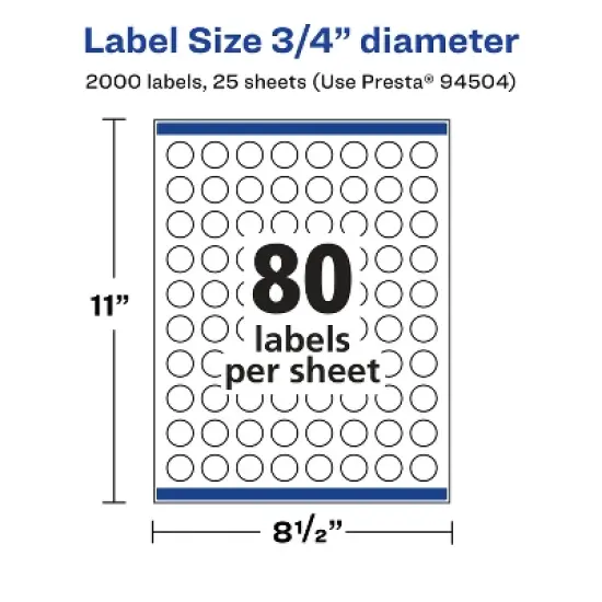 Avery Glossy Clear Round Labels with Sure Feed, .75" diameter image {4}