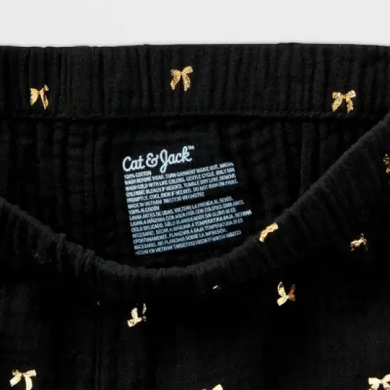 Toddler Girls' 2pc Adaptive Long Sleeve Dressy Top and Bottom Set - Cat & Jack&trade; Black image {3}