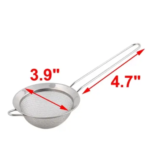 Unique Bargains Kitchen Dining Room Metal Tea Oil Spice Flour Mesh Strainer 3.9'' Dia 1 Pc image {1}
