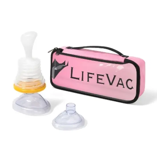 LifeVac Pink Travel Kit - Portable Suction Rescue Device, First Aid Kit for Kids and Adults, Portable Airway Suction Device for Children and Adults image {4}