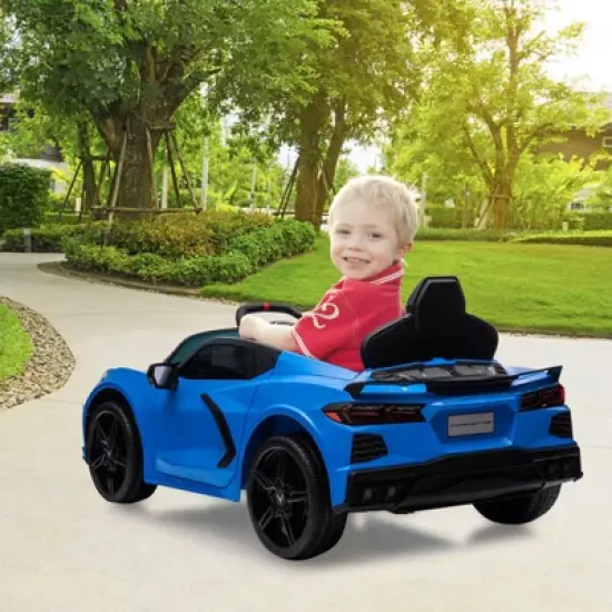 Ride on Sports Car 12V Battery Powered Car for Kids Licensed Corvette Toddlers Electric Car Toy with Remote Control image {5}