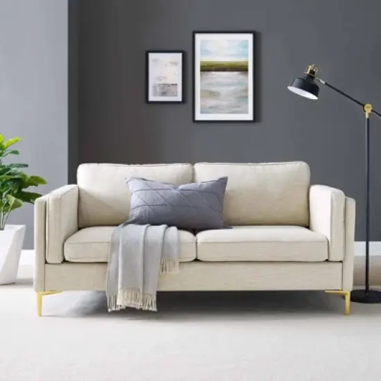 Kaiya Fabric Sofa Beige - Modway image {7}