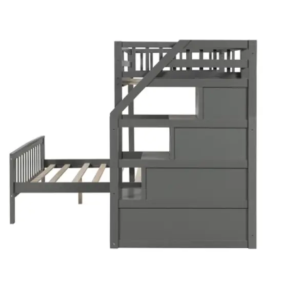 Twin over Full Loft Bed with Staircase - ModernLuxe image {7}