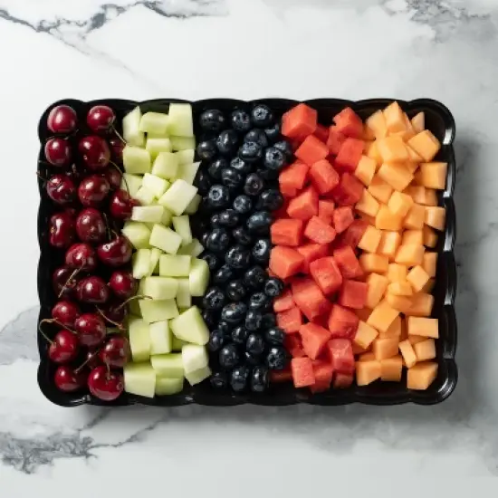 Posh Setting Black Rectangular Serving Tray with Scalloped Edge - 4 Count image {6}