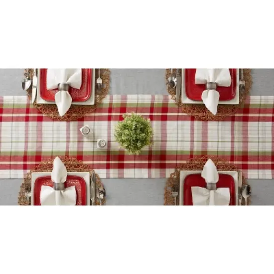 Design Imports  Christmas Plaid Table Runner, Orchard, 14X72" image {5}