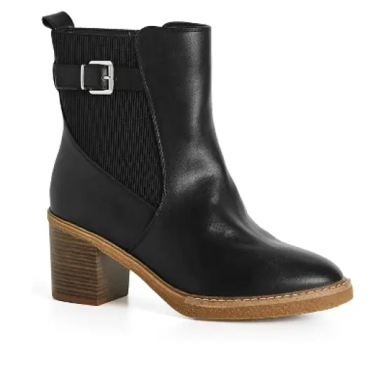 Women's  WIDE FIT Saskia Ankle Boot - black | EVANS image {6}