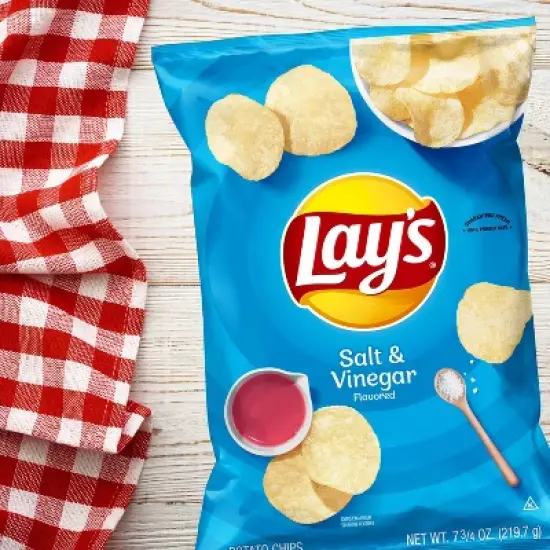 Lay's Salt & Vinegar Flavored Potato Chips - 7.75oz image {2}