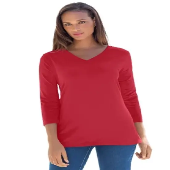 Jessica London Women&rsquo;s Plus Size V-Neck Tee image {4}