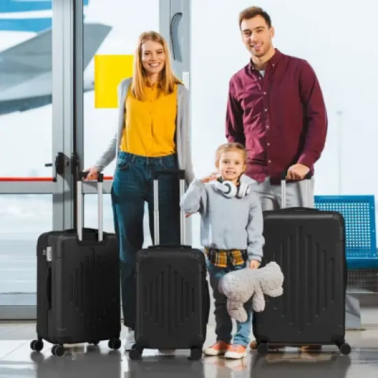 Karl Home 3 Piece Set ABS Trolley Cases Striped Pattern Blue image {2}