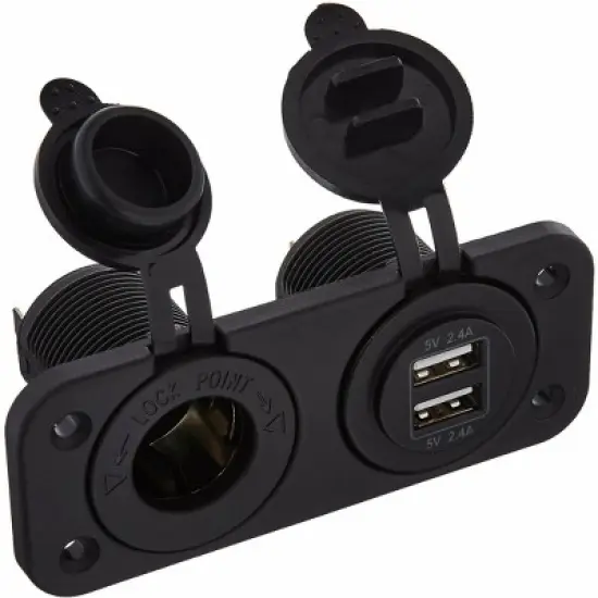 Seadog Double USB and Power Socket Panel Boat Equipment 4265051. image {1}