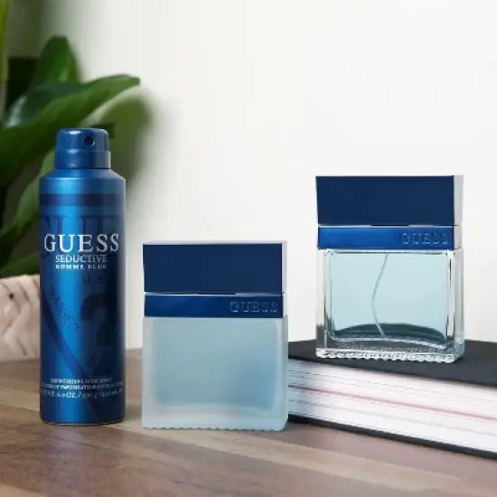 GUESS Seductive Blue Men&rsquo;s Eau de Toilette 3.4 oz Spray | Oriental Woody with Caviar, Blue Coral, Aqua Space & Musk | Modern Masculine Fragrance image {4}