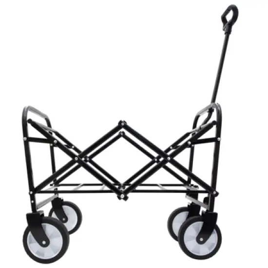RISOKEYS Foldable Utility Wagon Cart with Wheels and Strapping System,Collapsible Design for Easy Storage,for Shopping,Beach,Camping image {7}