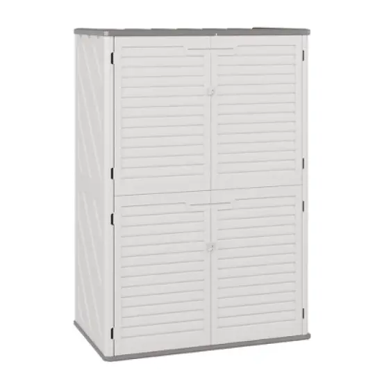 Outdoor Storage Cabinet,Waterproof Outdoor Shed with Floor,Resin Weather Resistant Tools Storage House Shed for Garden Backyard, Easy Assembly,White image {9}