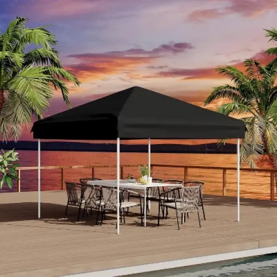 10x10 FT Portable Pop Up Canopy Tent with 4 Removable Waterproof Sidewalls, Easy Setup Outdoor Shelter for Beach, Camping, Backyard image {6}