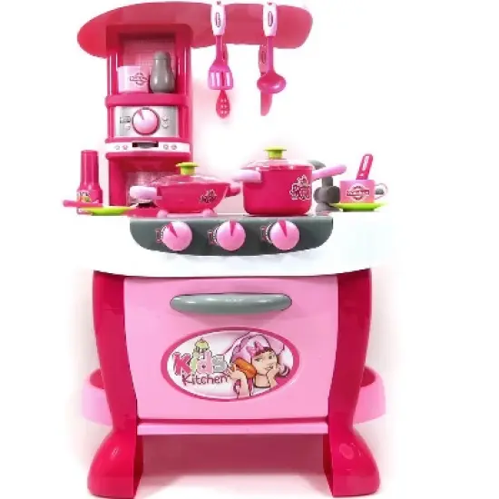 Link Worldwide Little Chef 31pc Set Deluxe Kitchen Appliance Cooking Play Set With Lights & Sound - Pink image {2}
