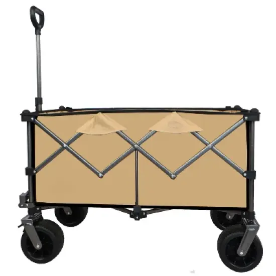 Heavy-Duty 360lb Capacity Foldable Utility Wagon &uml;C All-Terrain Quiet Wheels, Adjustable Handle & Cup Holders for Camping, Gardening, Picnic, Sports image {2}