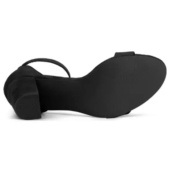 Allegra K Women's High Buckle Ankle Strap Chunky Heel image {5}