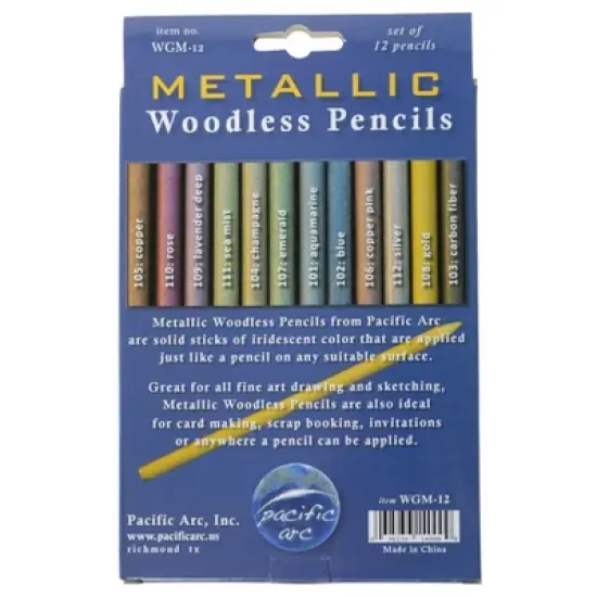 12ct Woodless Graphite Drawing Pencils Metallics - Pacific Arc image {2}