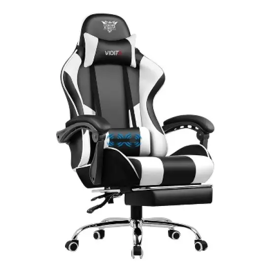 Ergonomic Gaming Chair with Footrest & Lumbar Pillow - PU Leather Comfort image {4}