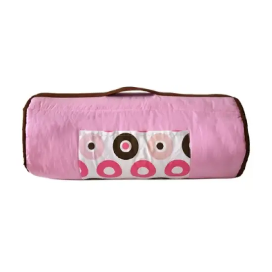 Bacati - Mod Dots/Stripes Pink Fuchsia Beige Brown Toddler Nap Mat image {1}