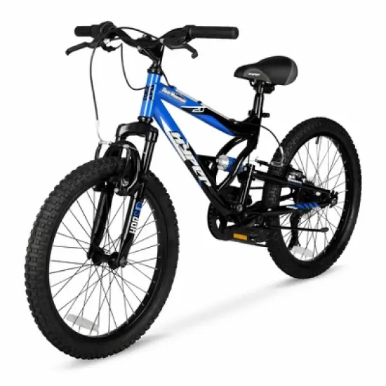 Hyper 20" Full Suspension Bear Mountain Bike - Black/Blue: 7-Speed, Steel Frame image {5}