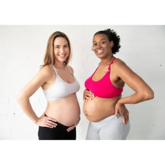 Bamboobies Yoga Nursing Bra - Hibiscus Pink S image {5}