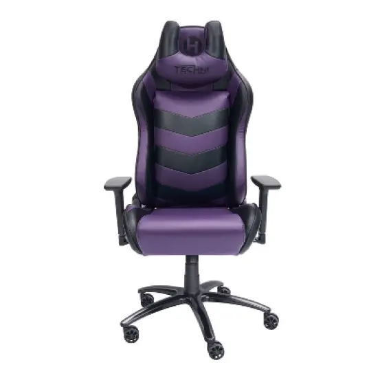 Ergonomic High Back Racer Style Video Gaming Chair Purple/Black - Techni Sport image {18}