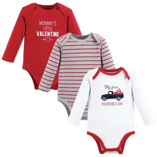 Hudson Baby Infant Boy Cotton Long-Sleeve Bodysuits, Valentine Truck image {8}
