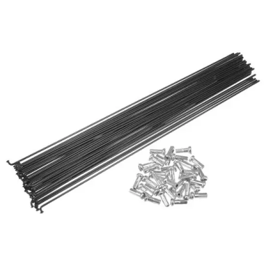 Unique Bargains 14G Bicycle Carbon Steel Spoke with Nipples Black 36 Pcs image {11}
