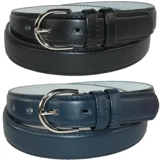 CTM Women's Leather 1 1/8 Inch Dress Belt (Pack of 2 Colors) image {15}