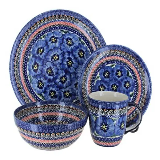 Blue Rose Polish Pottery Zaklady Dinnerware (4 PC) image {2}