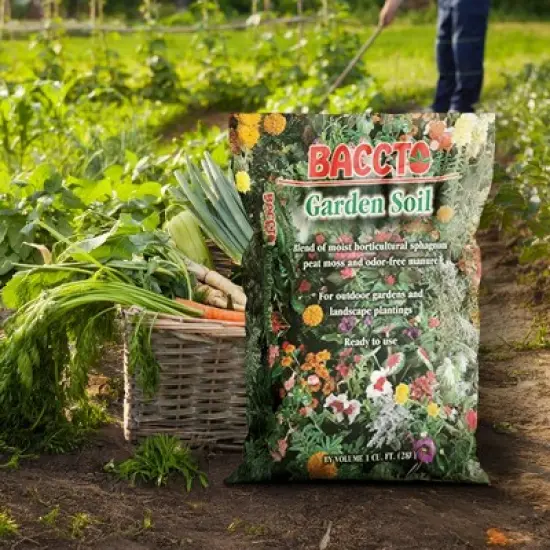 Michigan Peat Company BACCTO Garden & Potting Soil with Peat Moss for Plants, Vegetables, Landscape, Trees, and Shrubs, 1 Cubic Foot image {4}