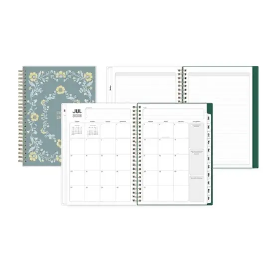 Blue Sky 5.875"x8.625" 2025-2026 Weekly/Monthly Wirebound Planner Smooth Frosted Sammie Green image {3}