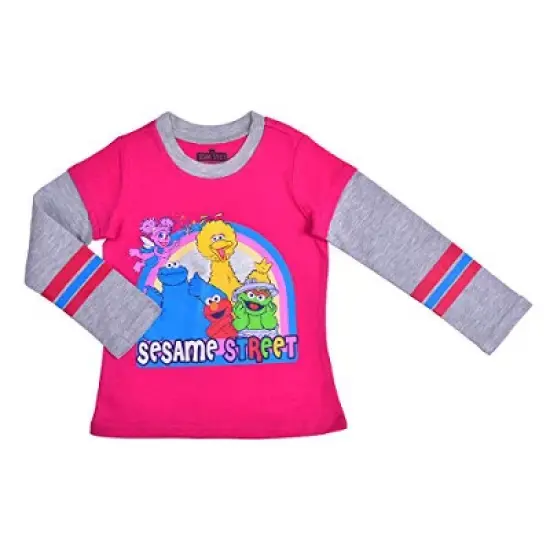 Sesame Street Girl's Double Layer Sleeve Graphic Tee for infant image {1}