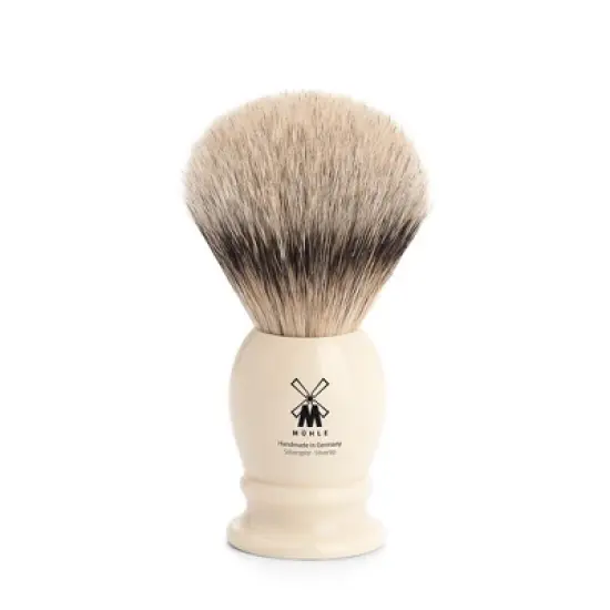M&Uuml;HLE Classic Medium Faux Ivory Silvertip Badger Shaving Brush image {1}