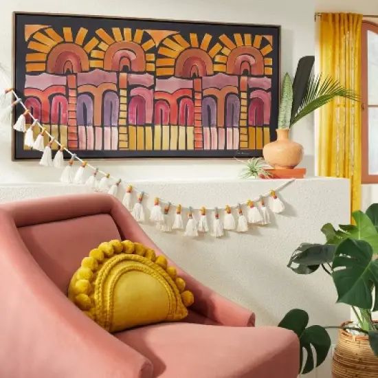 24" x 48" Many Suns Framed Canvas - Opalhouse&trade; designed with Jungalow&trade; image {1}