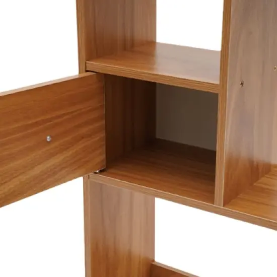 YIYIBYUS Home Office Desk Organizer Shelf, Desktop Storage Organizer, Brown image {3}